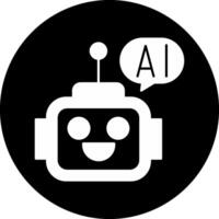 Ai Assistant Circle Inverted Icon vector