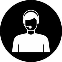 Virtual Assistant Circle Inverted Icon vector