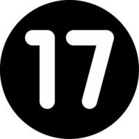 Seventeen Circle Inverted Icon vector