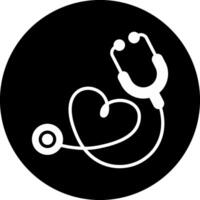 Stethoscope Circle Inverted Icon vector