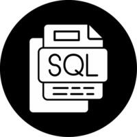 SQL File Circle Inverted Icon vector