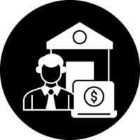 Work From Home Circle Inverted Icon vector