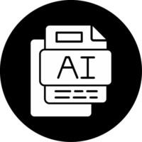 AI File Circle Inverted Icon vector