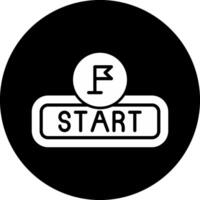 Start Circle Inverted Icon vector