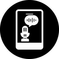 Voice Recognition Circle Inverted Icon vector