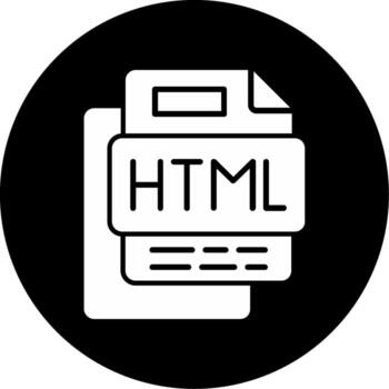Html File Circle Inverted Icon vector