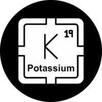 Potassium Circle Inverted Icon vector