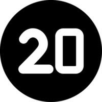 Twenty Circle Inverted Icon vector