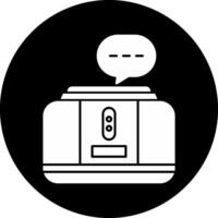 Virtual Assistant Circle Inverted Icon vector