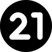 Twenty one Circle Inverted Icon vector