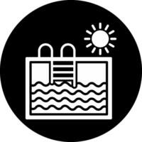 Swimming Pool Circle Inverted Icon vector