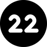 Twenty two Circle Inverted Icon vector