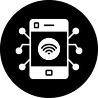 Iot Circle Inverted Icon vector
