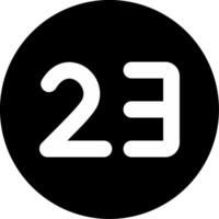 Twenty three Circle Inverted Icon vector