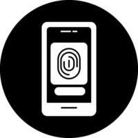 Fingerprint Scanner Circle Inverted Icon vector