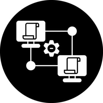 Data Remote Access Circle Inverted Icon vector