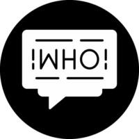 Who Circle Inverted Icon vector