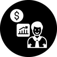 Business Impact Circle Inverted Icon vector