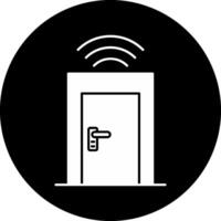 Smart Door Circle Inverted Icon vector