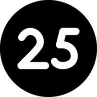 Twenty five Circle Inverted Icon vector