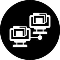 Remote Access Circle Inverted Icon vector
