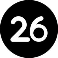Twenty six Circle Inverted Icon vector