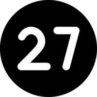 Twenty seven Circle Inverted Icon vector