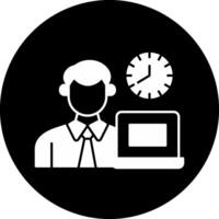 Office Working Hours Circle Inverted Icon vector