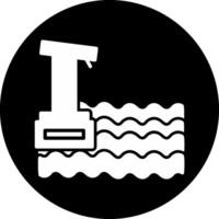 Diving Board Circle Inverted Icon vector