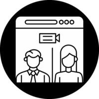 Web Conference Circle Inverted Icon vector