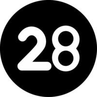Twenty eight Circle Inverted Icon vector