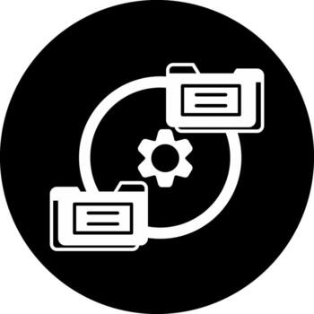 Files Exchange Circle Inverted Icon vector