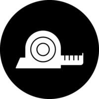 Measuring Tape Circle Inverted Icon vector