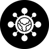 Remote Job Circle Inverted Icon vector