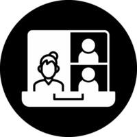 OnCircle Inverted Conference Meeting Circle Inverted Icon vector