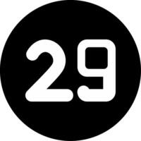 Twenty nine Circle Inverted Icon vector
