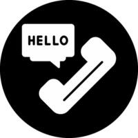 Hello Circle Inverted Icon vector