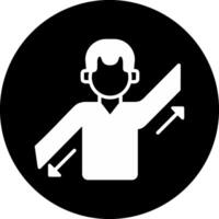 Parallel Arm Circle Inverted Icon vector