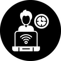 Working Circle Inverted Icon vector
