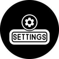 Setting Circle Inverted Icon vector
