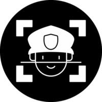 Face Recognition Circle Inverted Icon vector