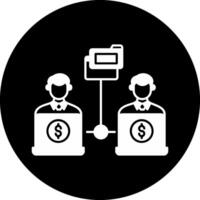 Remote Access Of Files Circle Inverted Icon vector