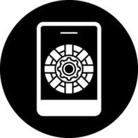 Phone Support Circle Inverted Icon vector