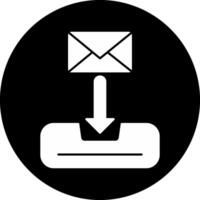 Inbox Circle Inverted Icon vector