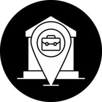 Remote Working Circle Inverted Icon vector