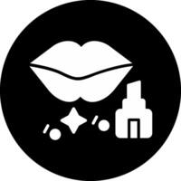 Lip Stick Circle Inverted Icon vector