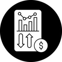 Sales Report Circle Inverted Icon vector