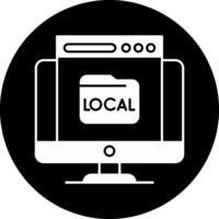 Local Circle Inverted Icon vector