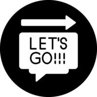 Lets Go Circle Inverted Icon vector