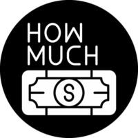 How Much Circle Inverted Icon vector
